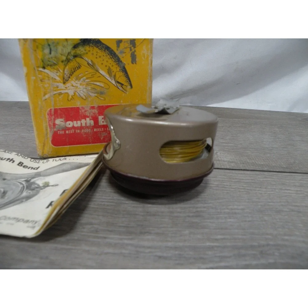 South Bend 1180 No. 1180 Automatic Fly Fishing Reel Burgundy Bronze Metal